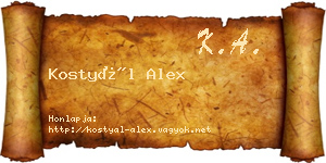 Kostyál Alex névjegykártya