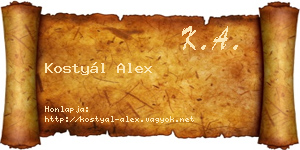 Kostyál Alex névjegykártya